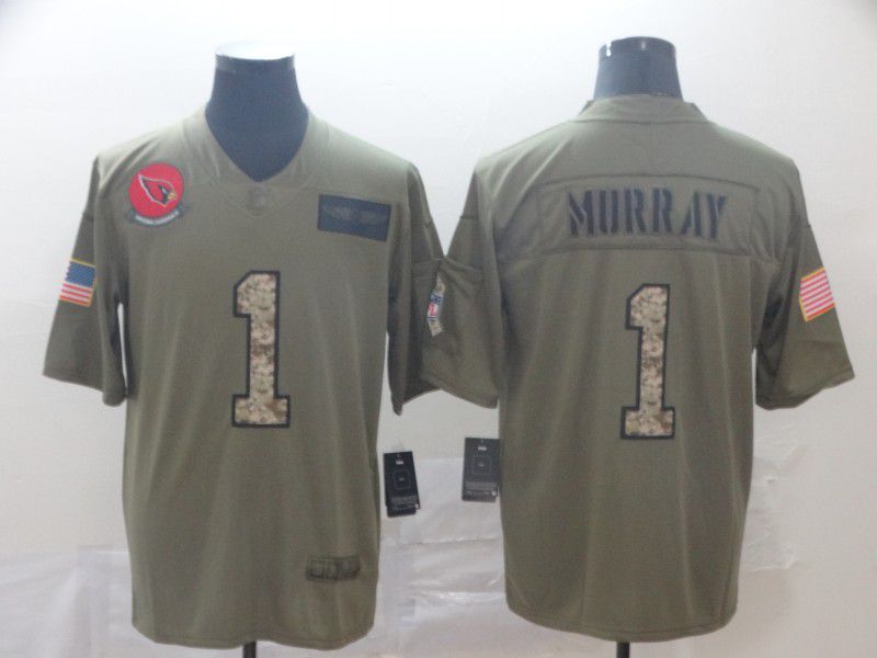 Men Arizona Cardinals #1 Murray Nike 2019 Olive Camo Salute to Service Limited NFL Jerseys